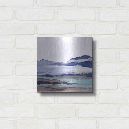 Luxe Metal Art 'Bluescape I' by Chris Paschke, Metal Wall Art,12x12