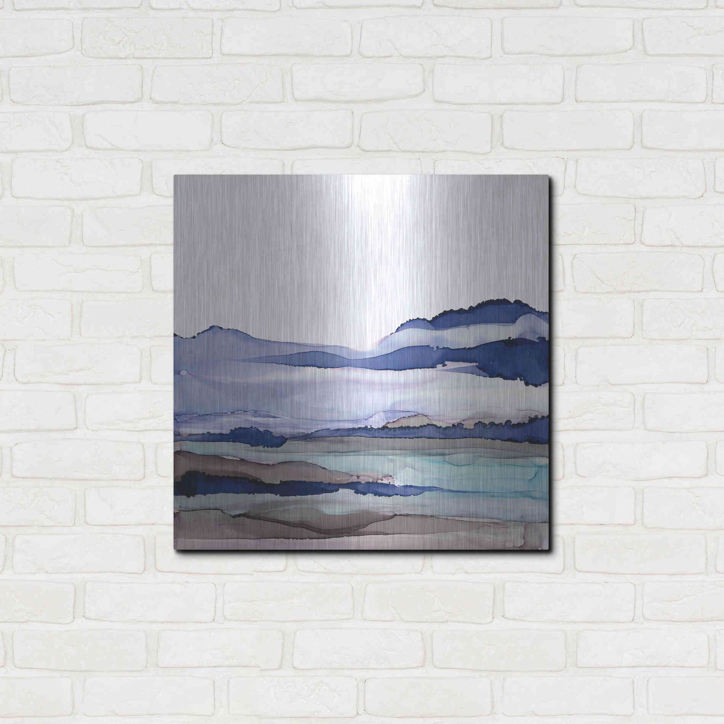 Luxe Metal Art 'Bluescape I' by Chris Paschke, Metal Wall Art,24x24