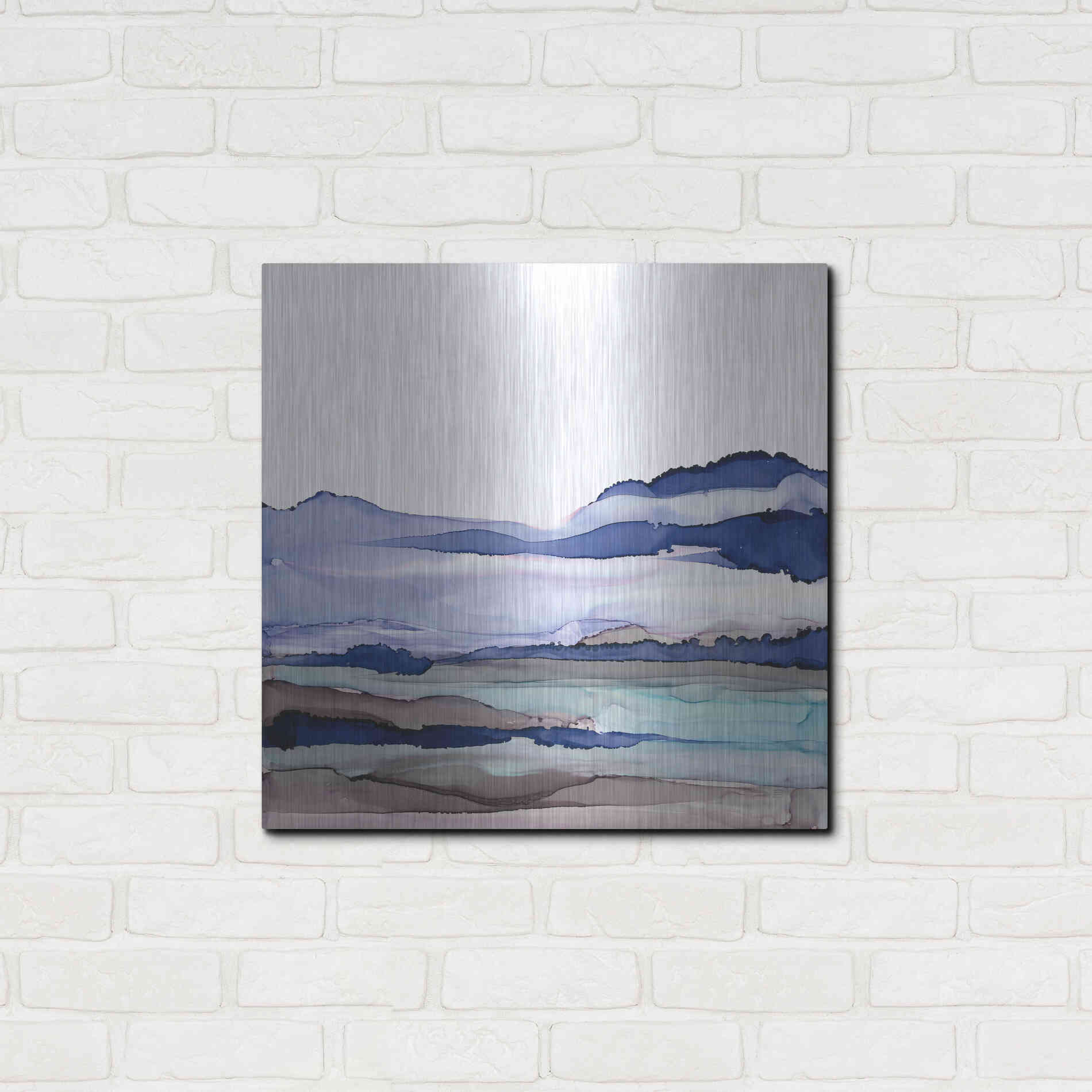 Luxe Metal Art 'Bluescape I' by Chris Paschke, Metal Wall Art,24x24