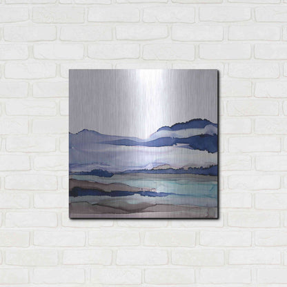 Luxe Metal Art 'Bluescape I' by Chris Paschke, Metal Wall Art,24x24