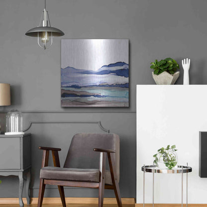 Luxe Metal Art 'Bluescape I' by Chris Paschke, Metal Wall Art,24x24