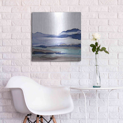 Luxe Metal Art 'Bluescape I' by Chris Paschke, Metal Wall Art,24x24