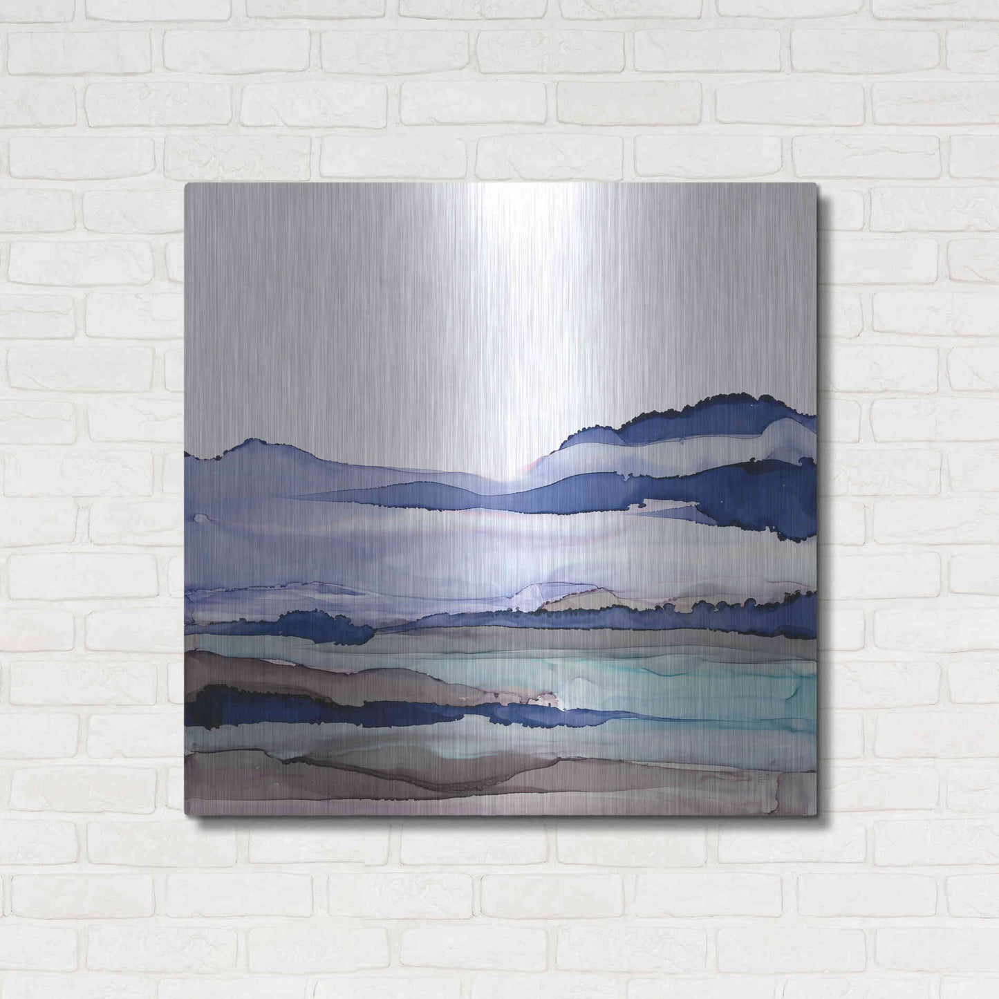 Luxe Metal Art 'Bluescape I' by Chris Paschke, Metal Wall Art,36x36
