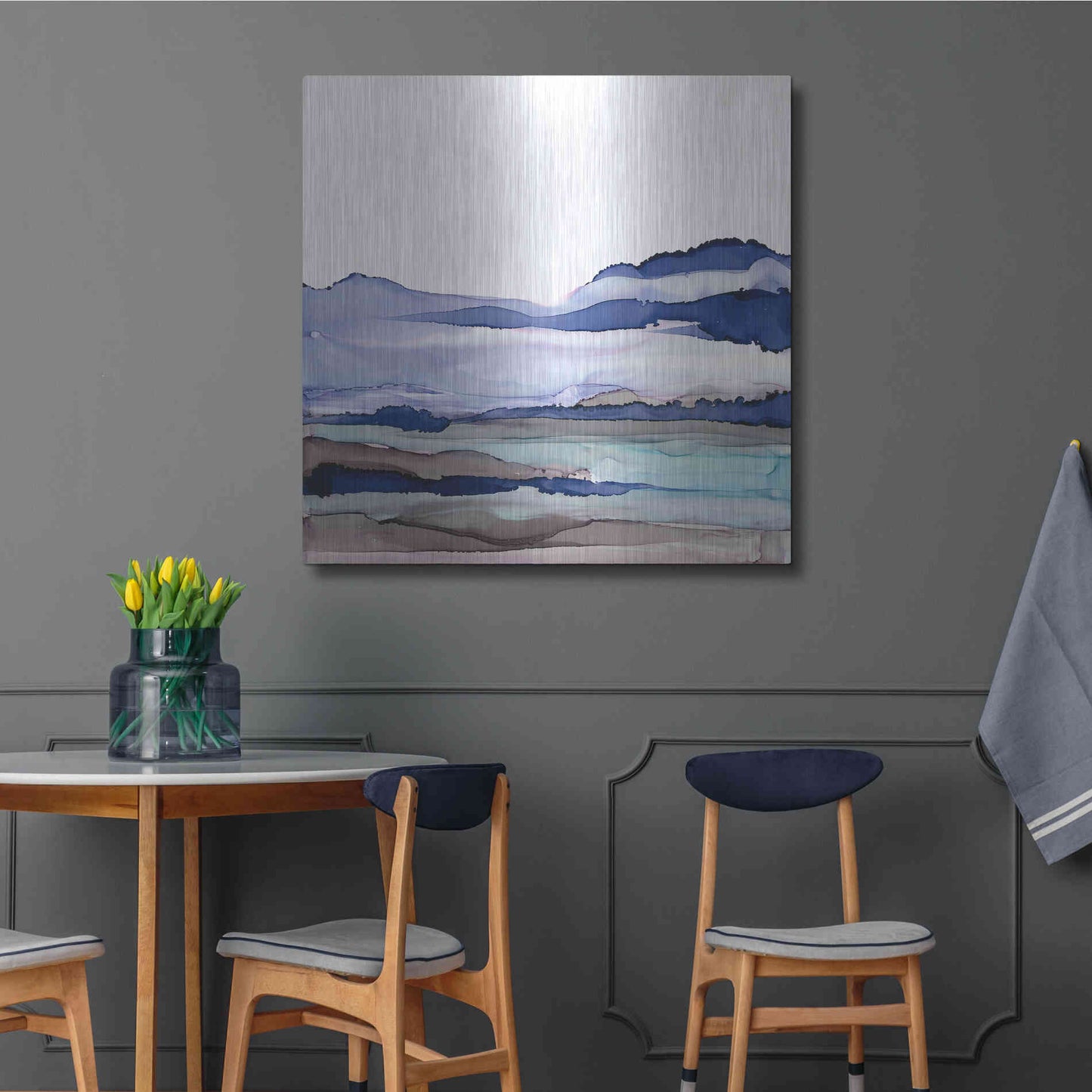 Luxe Metal Art 'Bluescape I' by Chris Paschke, Metal Wall Art,36x36