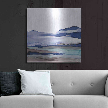 Luxe Metal Art 'Bluescape I' by Chris Paschke, Metal Wall Art,36x36