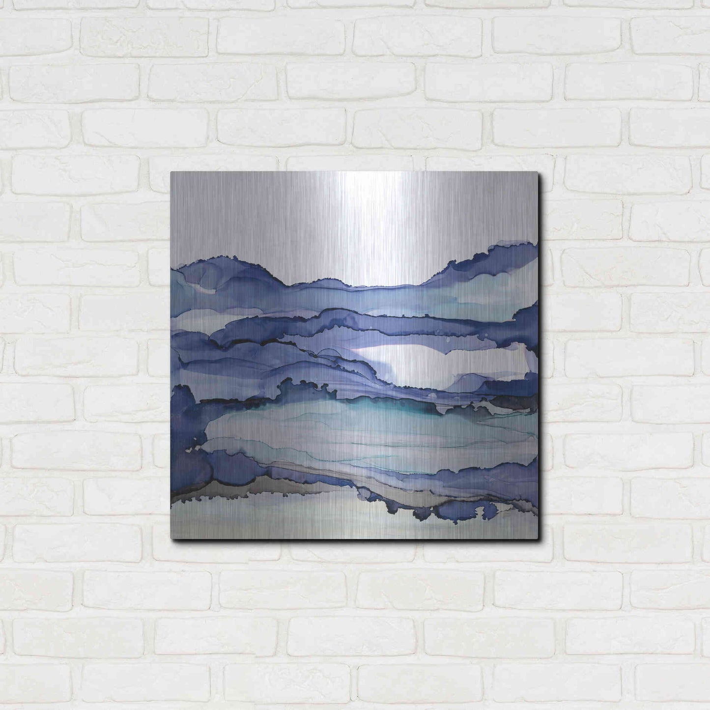 Luxe Metal Art 'Bluescape II' by Chris Paschke, Metal Wall Art,24x24