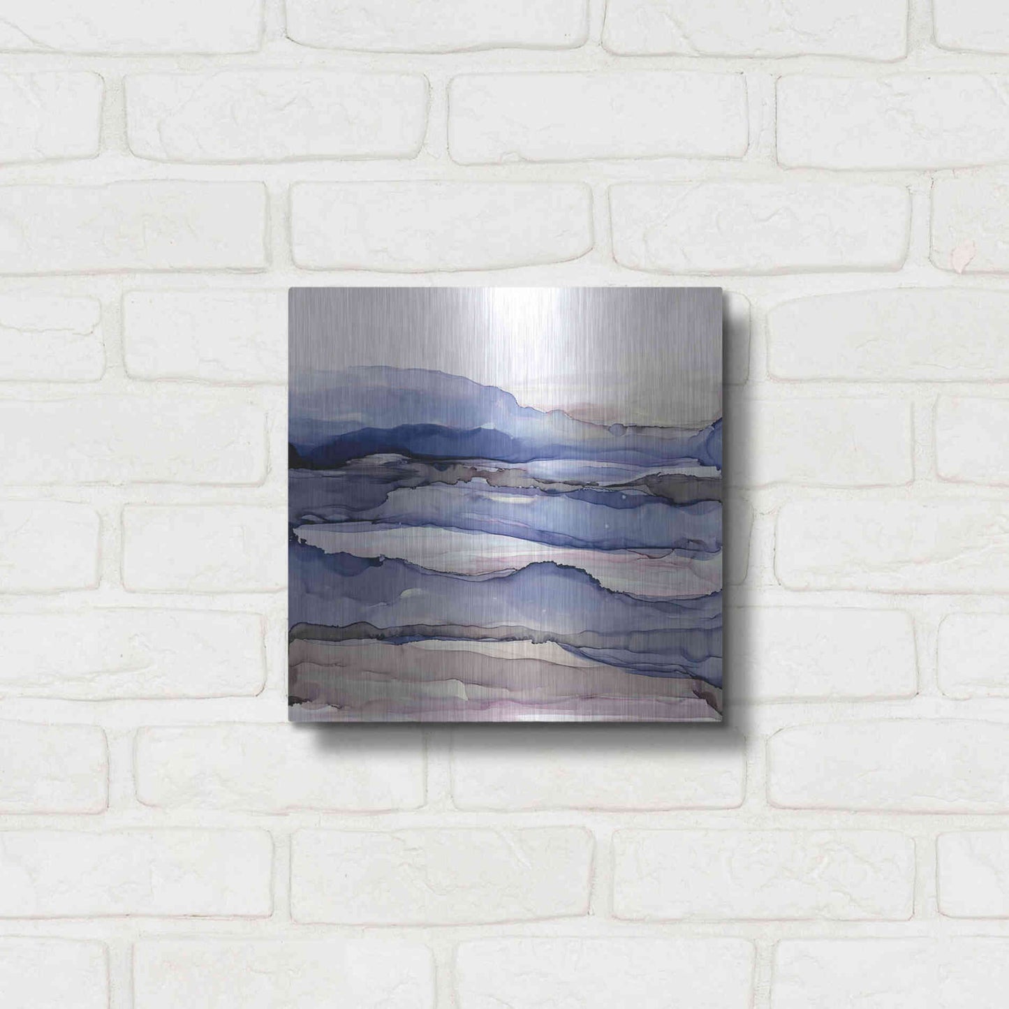 Luxe Metal Art 'Bluescape IV' by Chris Paschke, Metal Wall Art,12x12