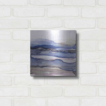 Luxe Metal Art 'Bluescape IV' by Chris Paschke, Metal Wall Art,12x12