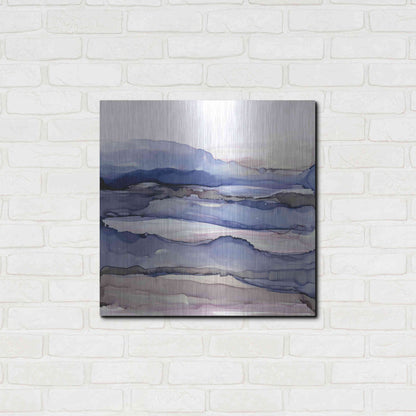 Luxe Metal Art 'Bluescape IV' by Chris Paschke, Metal Wall Art,24x24