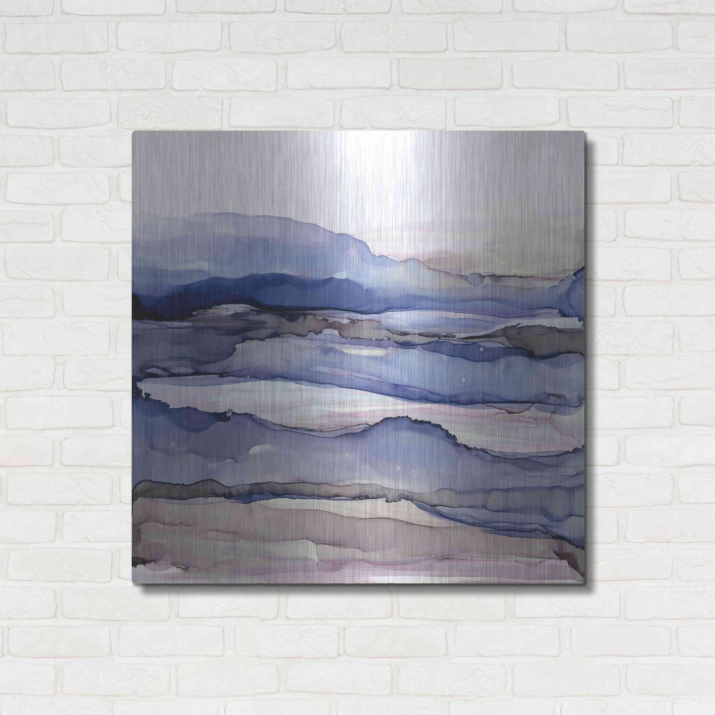 Luxe Metal Art 'Bluescape IV' by Chris Paschke, Metal Wall Art,36x36