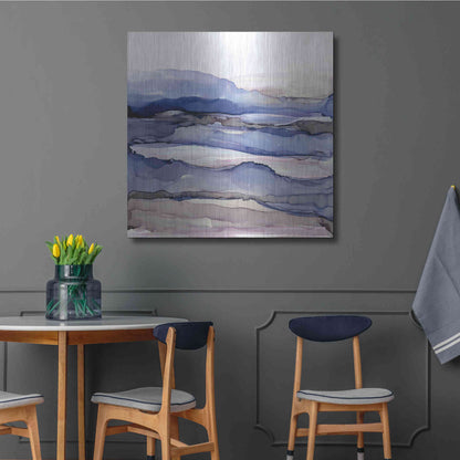 Luxe Metal Art 'Bluescape IV' by Chris Paschke, Metal Wall Art,36x36