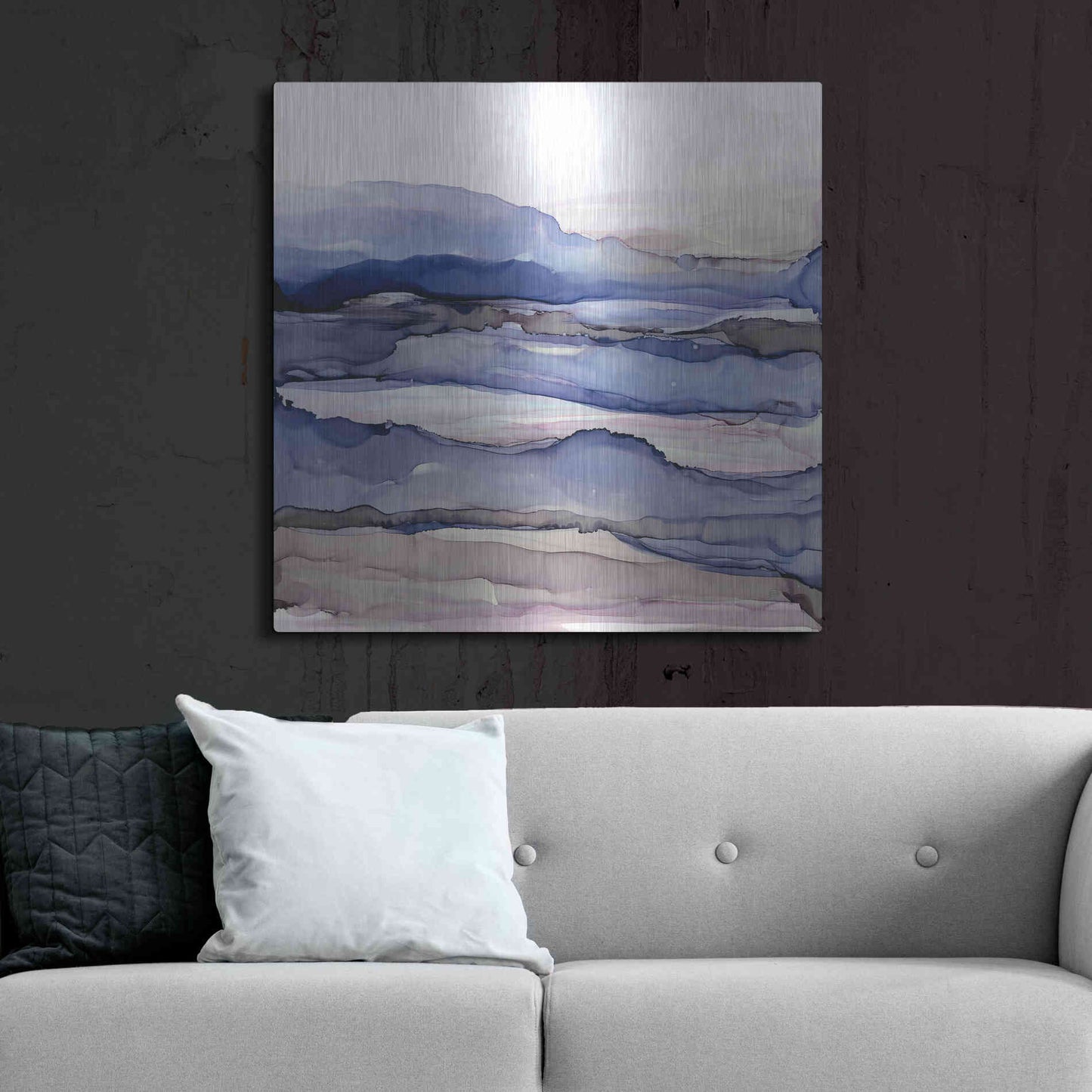 Luxe Metal Art 'Bluescape IV' by Chris Paschke, Metal Wall Art,36x36