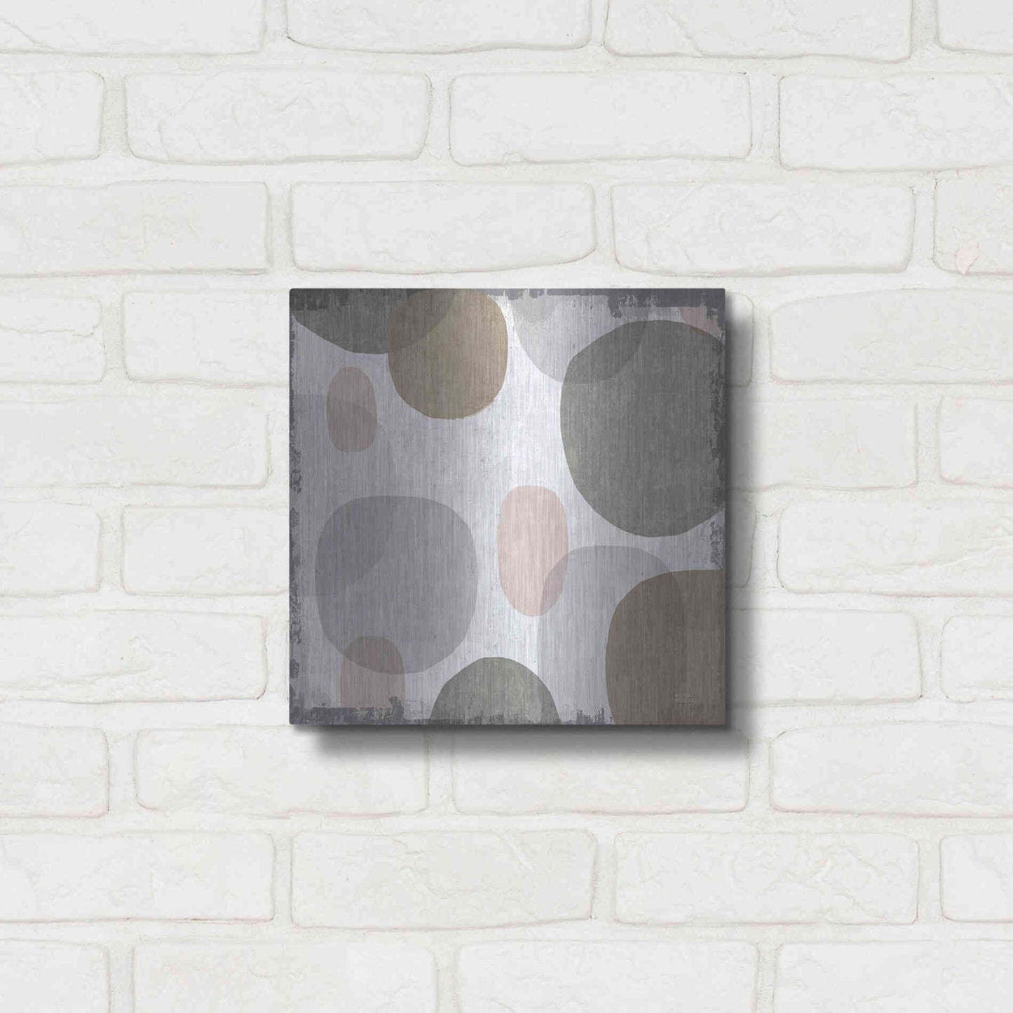 Luxe Metal Art 'Pastel Drips I' by Michael Mullan, Metal Wall Art,12x12