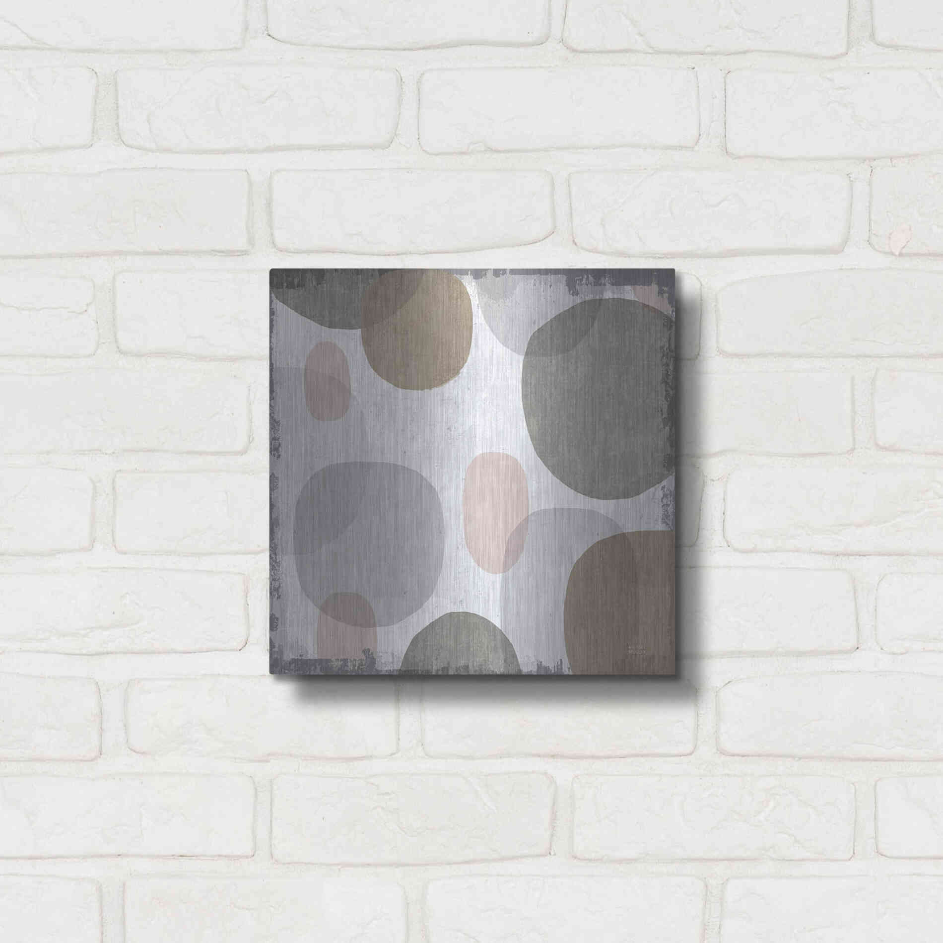 Luxe Metal Art 'Pastel Drips I' by Michael Mullan, Metal Wall Art,12x12