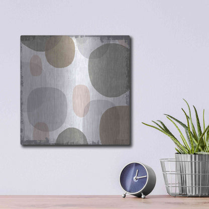 Luxe Metal Art 'Pastel Drips I' by Michael Mullan, Metal Wall Art,12x12