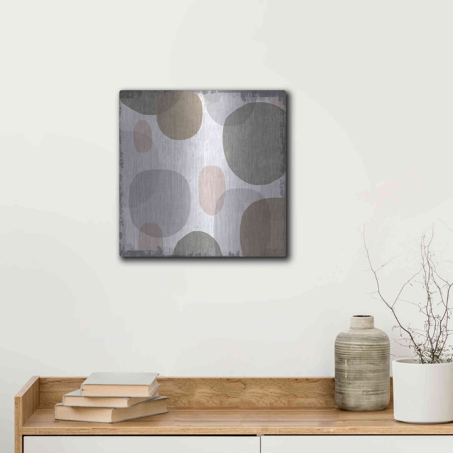 Luxe Metal Art 'Pastel Drips I' by Michael Mullan, Metal Wall Art,12x12