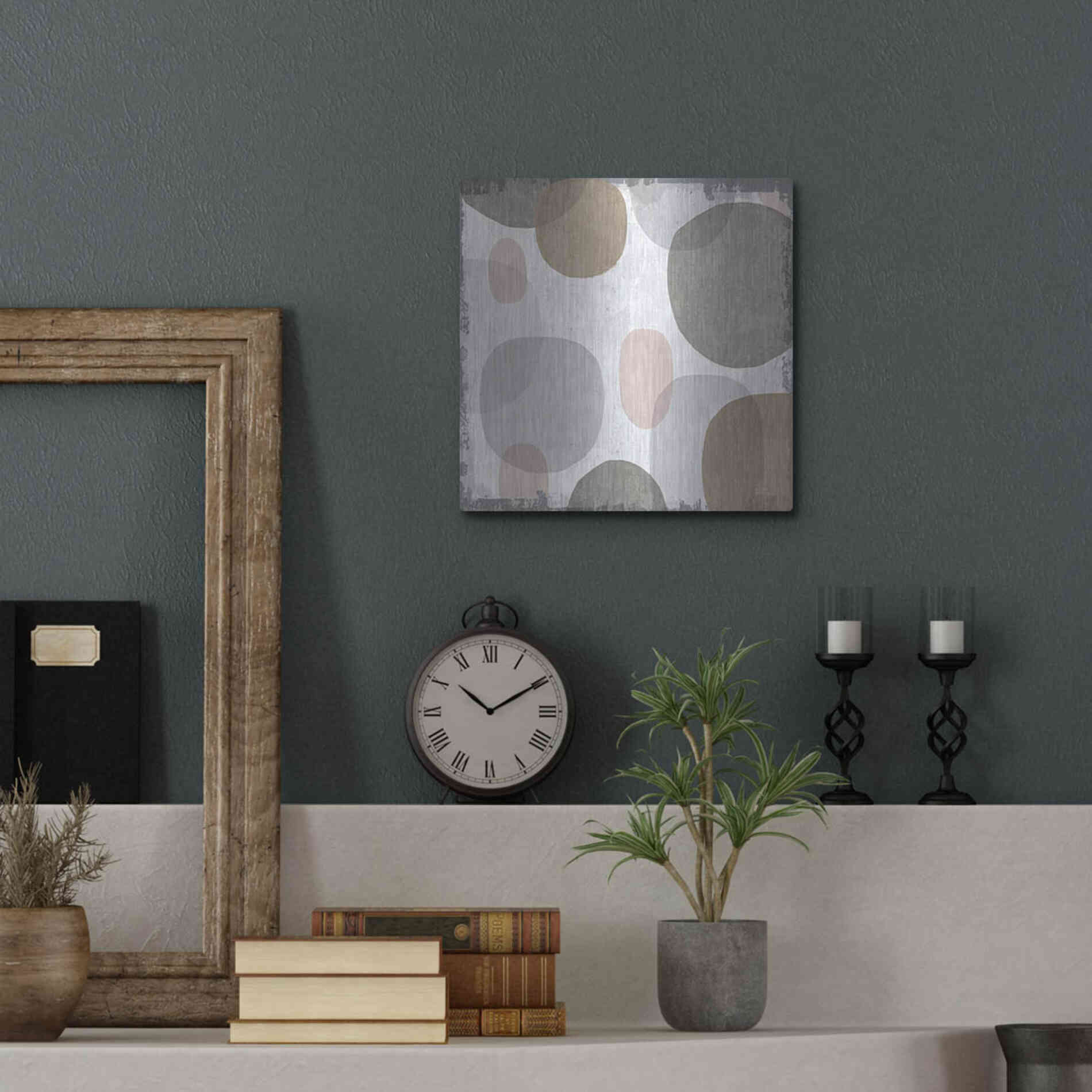 Luxe Metal Art 'Pastel Drips I' by Michael Mullan, Metal Wall Art,12x12