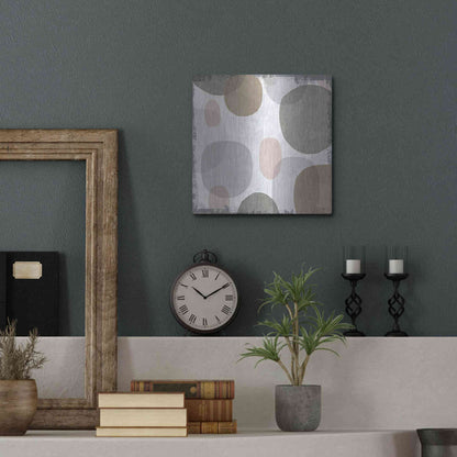 Luxe Metal Art 'Pastel Drips I' by Michael Mullan, Metal Wall Art,12x12
