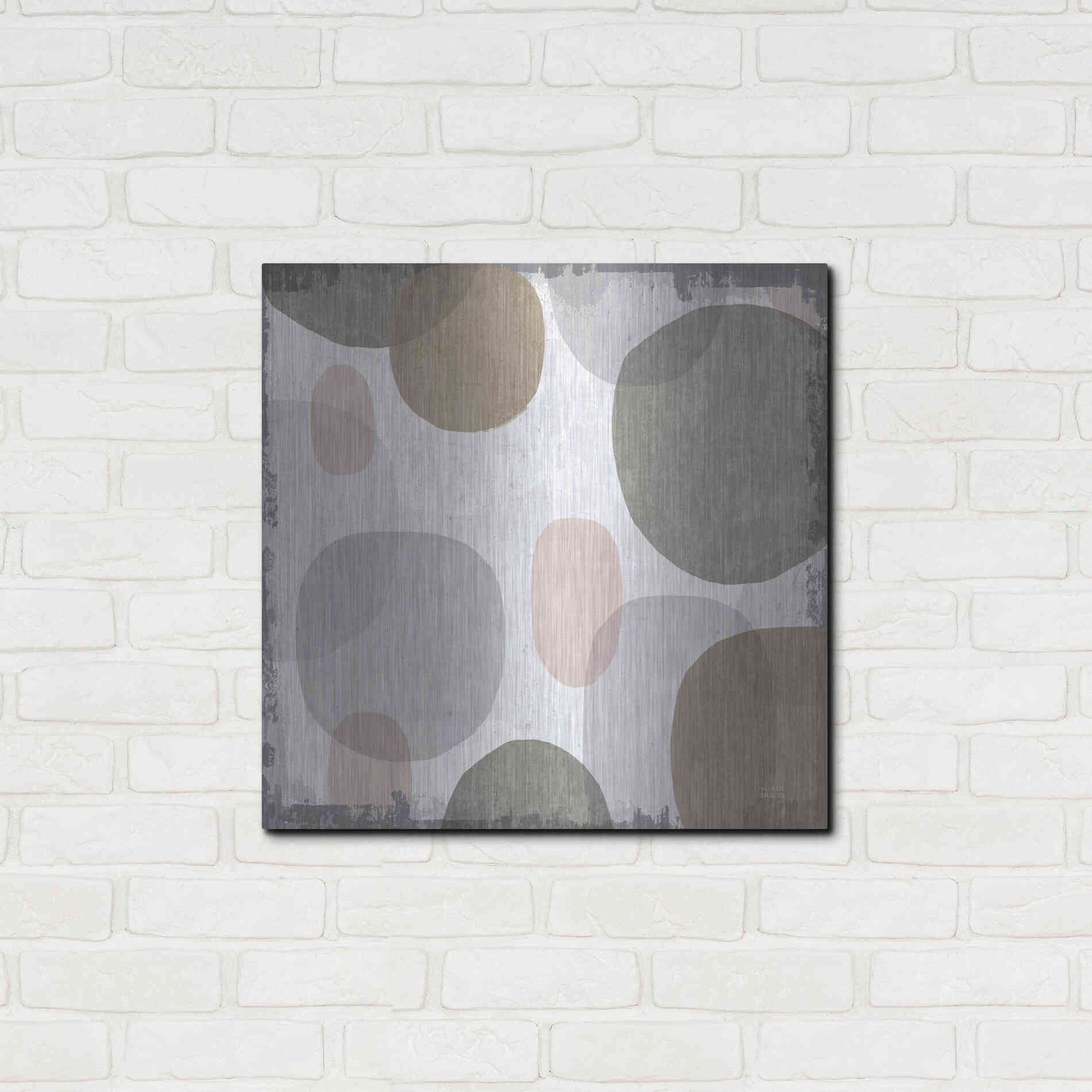 Luxe Metal Art 'Pastel Drips I' by Michael Mullan, Metal Wall Art,24x24