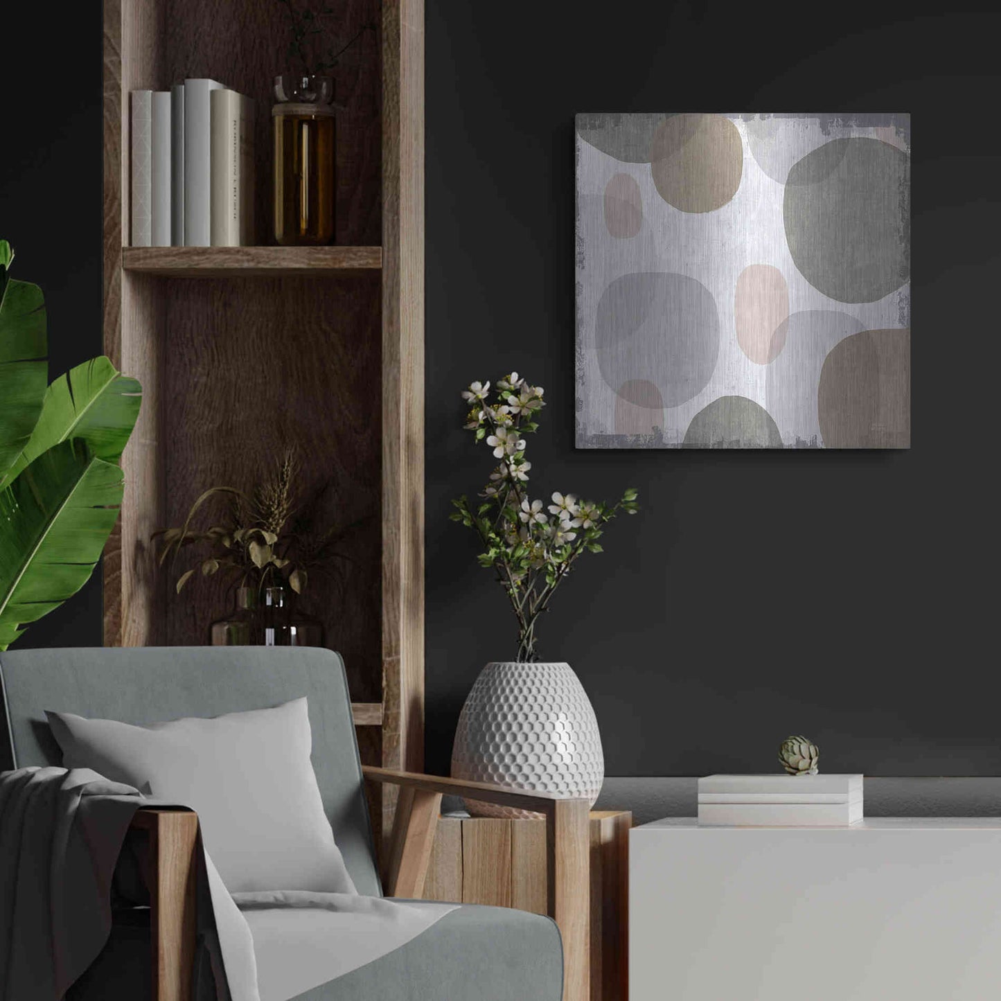 Luxe Metal Art 'Pastel Drips I' by Michael Mullan, Metal Wall Art,24x24