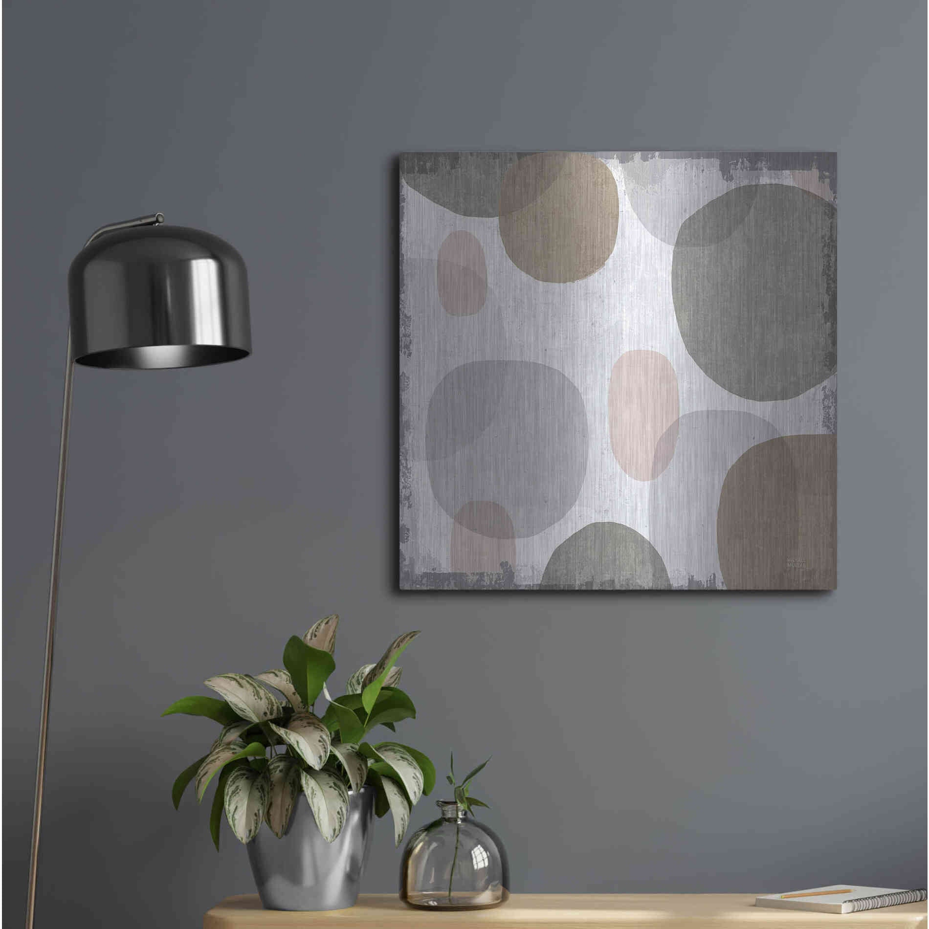 Luxe Metal Art 'Pastel Drips I' by Michael Mullan, Metal Wall Art,24x24