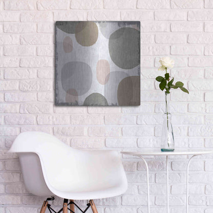 Luxe Metal Art 'Pastel Drips I' by Michael Mullan, Metal Wall Art,24x24