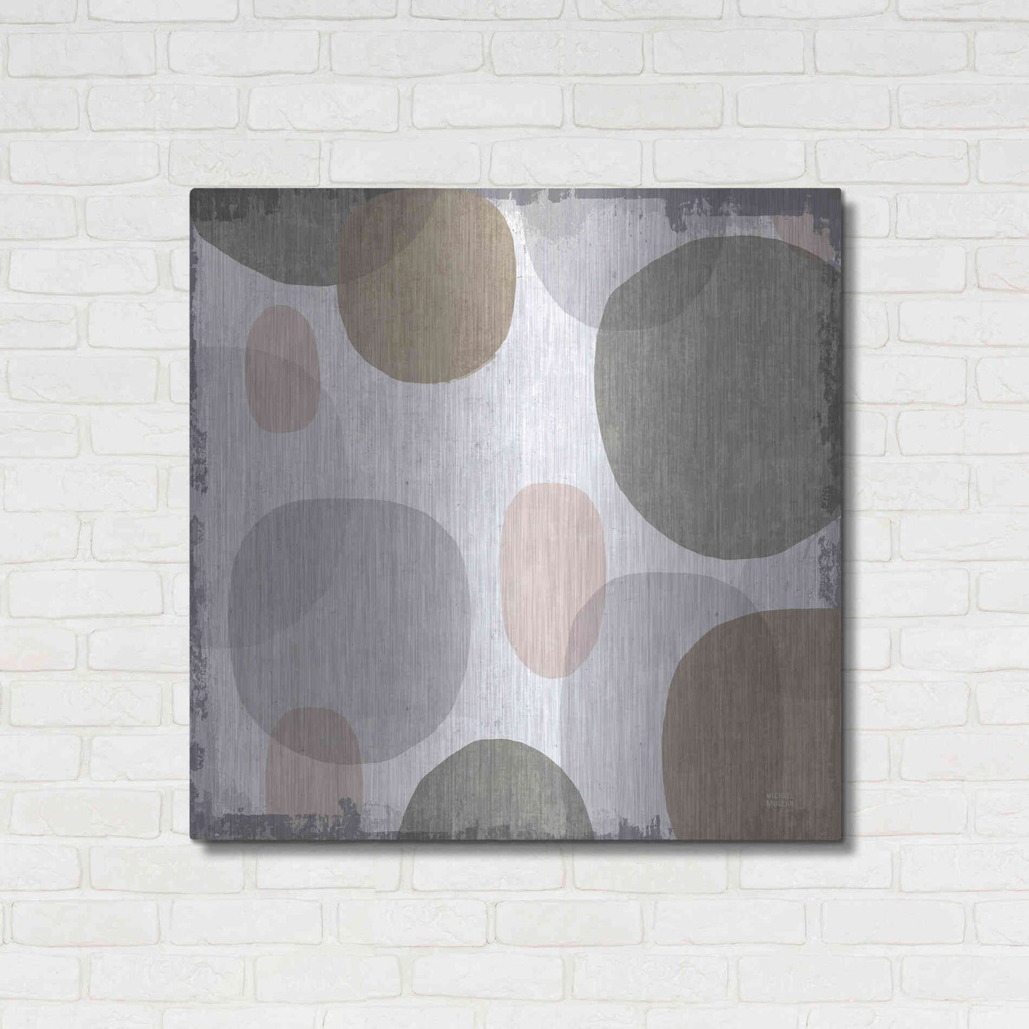 Luxe Metal Art 'Pastel Drips I' by Michael Mullan, Metal Wall Art,36x36