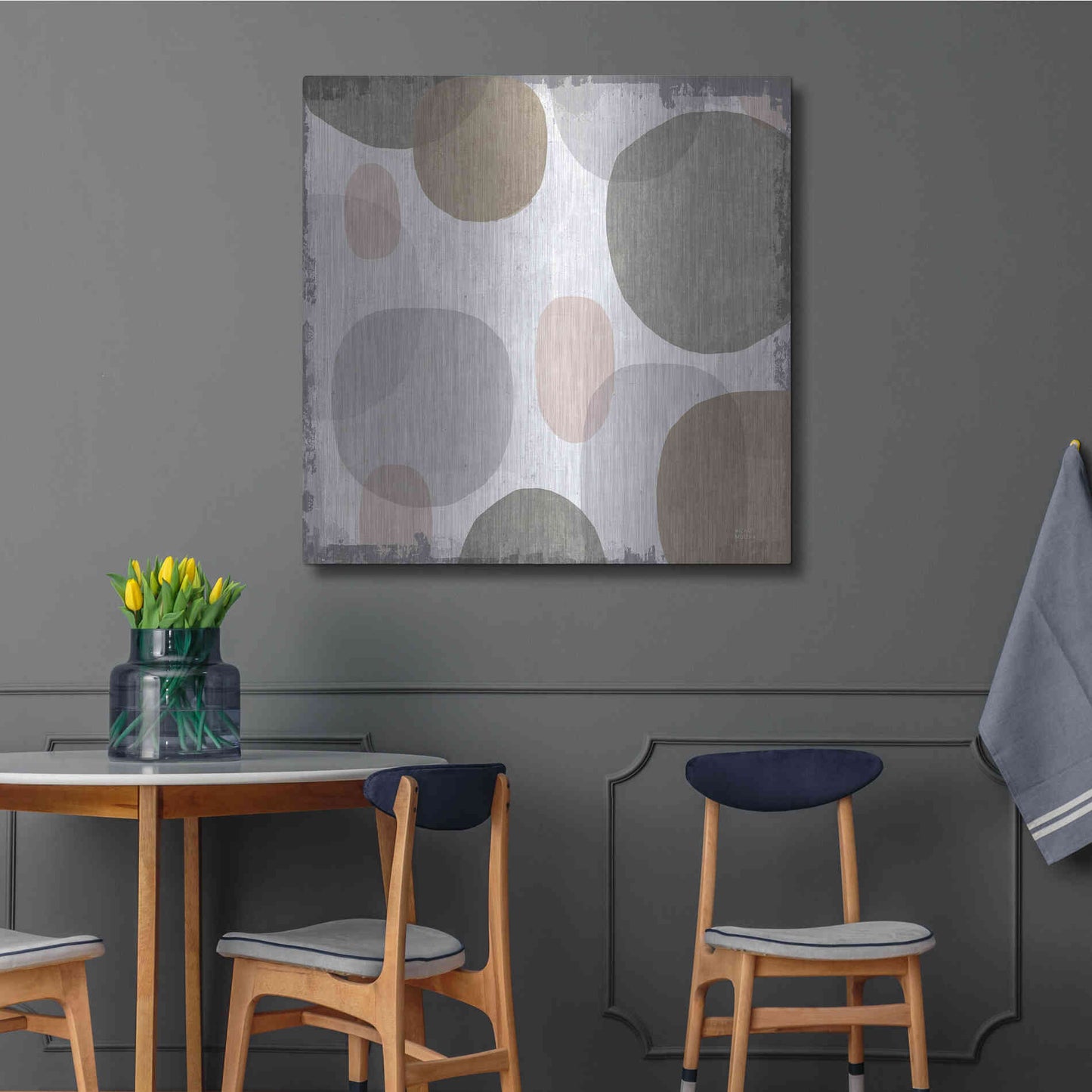 Luxe Metal Art 'Pastel Drips I' by Michael Mullan, Metal Wall Art,36x36