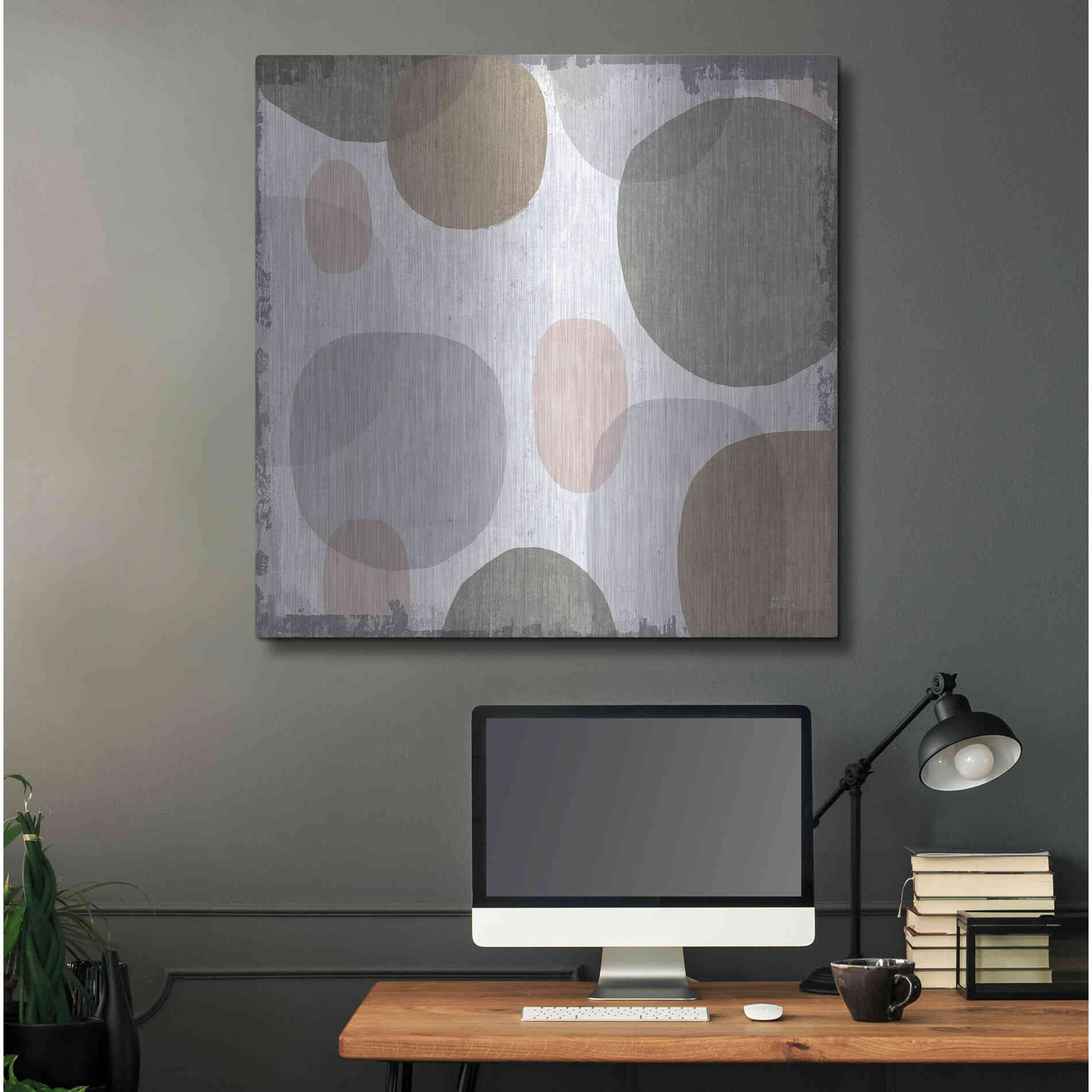 Luxe Metal Art 'Pastel Drips I' by Michael Mullan, Metal Wall Art,36x36