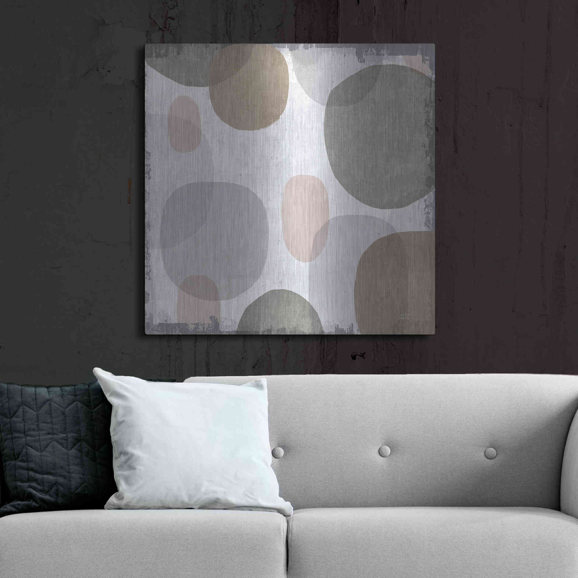 Luxe Metal Art 'Pastel Drips I' by Michael Mullan, Metal Wall Art,36x36