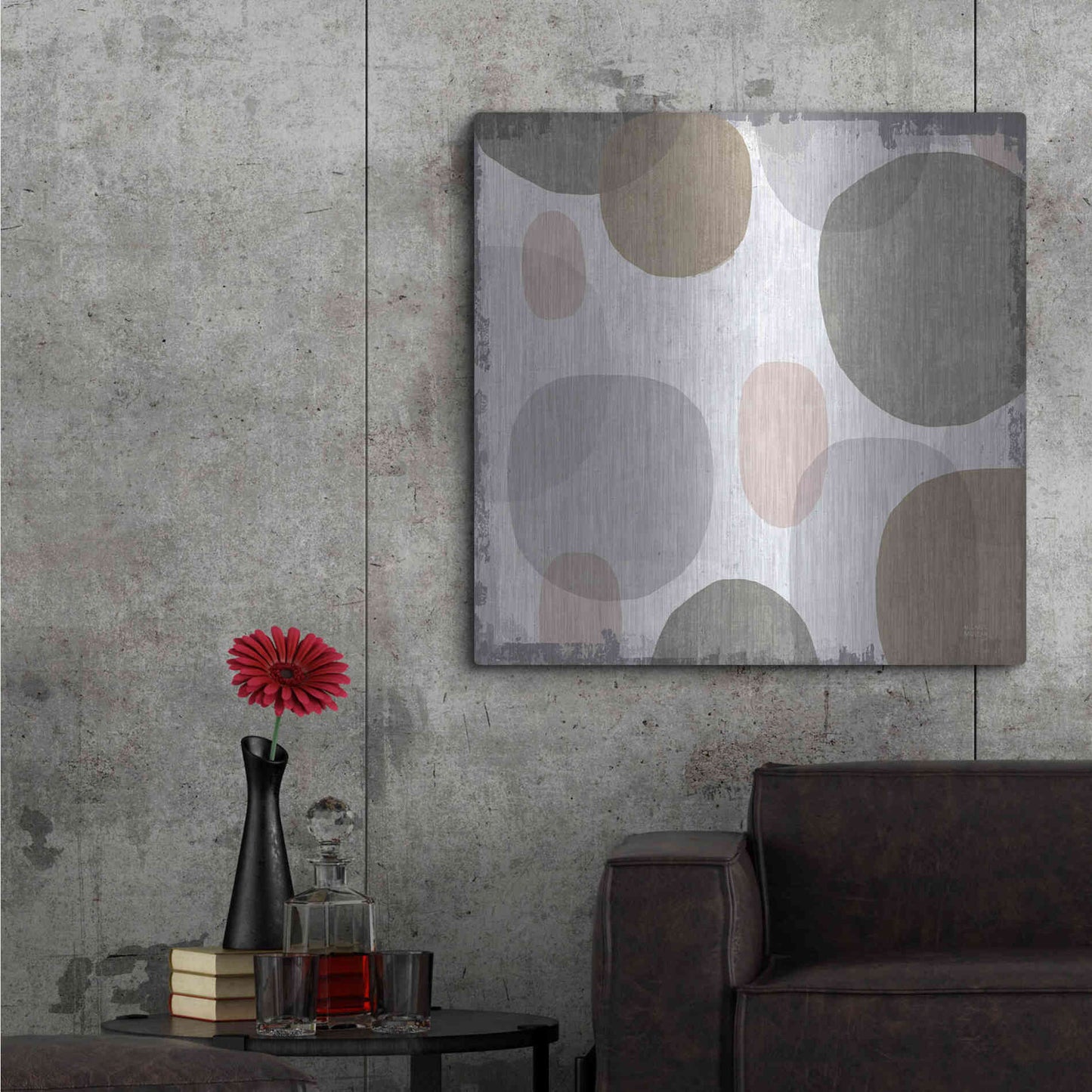 Luxe Metal Art 'Pastel Drips I' by Michael Mullan, Metal Wall Art,36x36