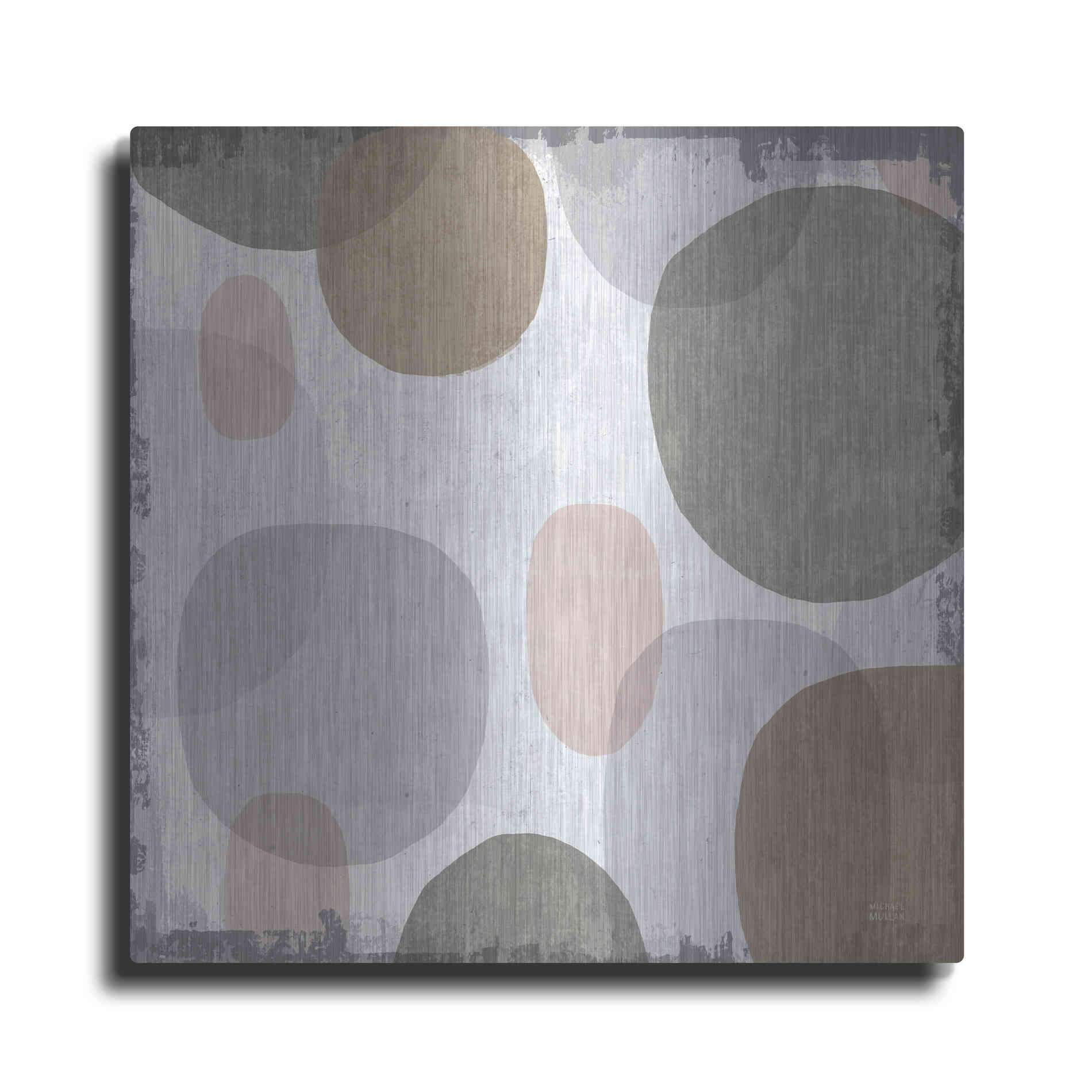 Luxe Metal Art 'Pastel Drips I' by Michael Mullan, Metal Wall Art