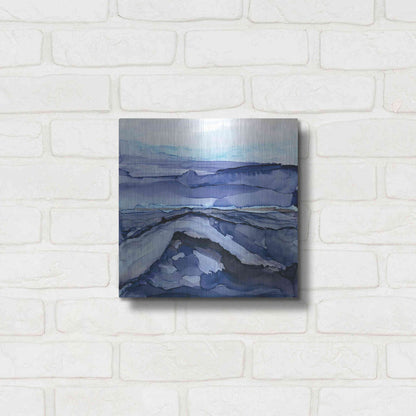 Luxe Metal Art 'Bluescape V' by Chris Paschke, Metal Wall Art,12x12