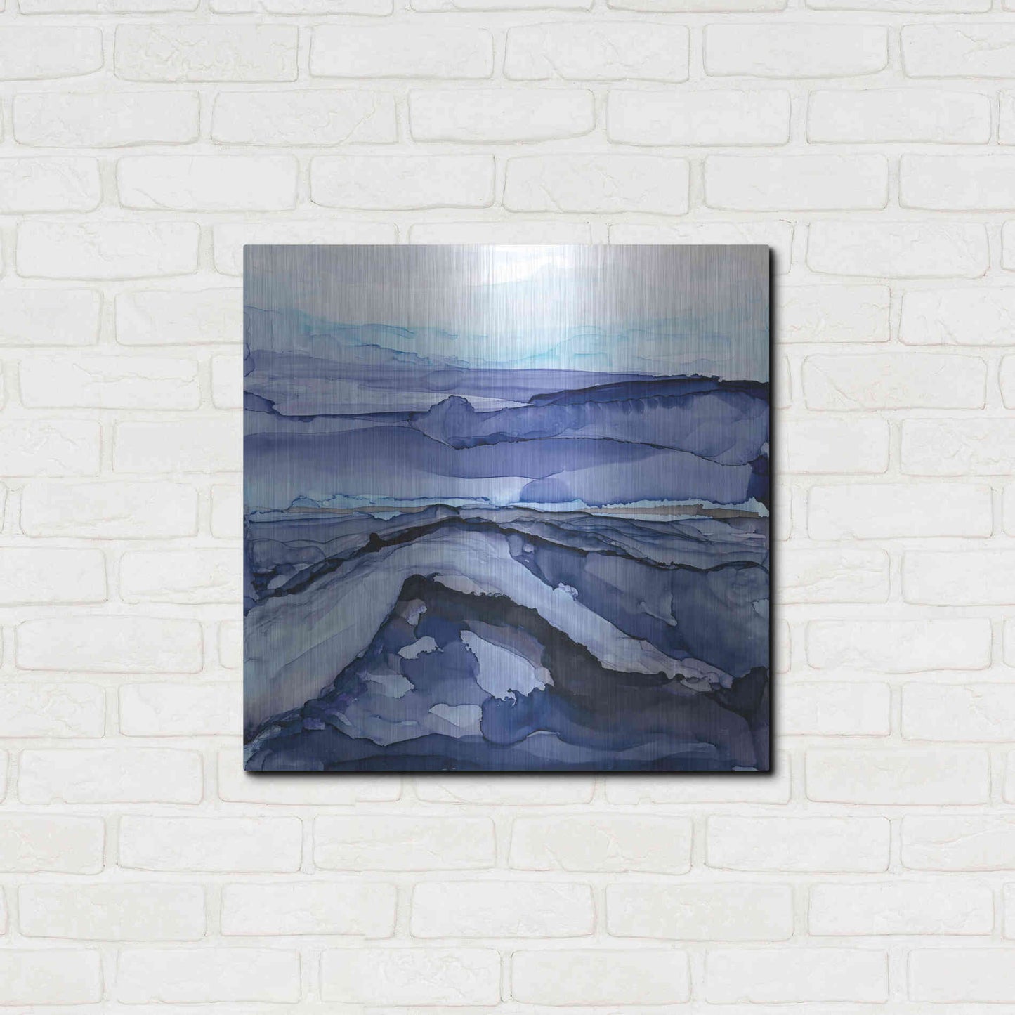 Luxe Metal Art 'Bluescape V' by Chris Paschke, Metal Wall Art,24x24