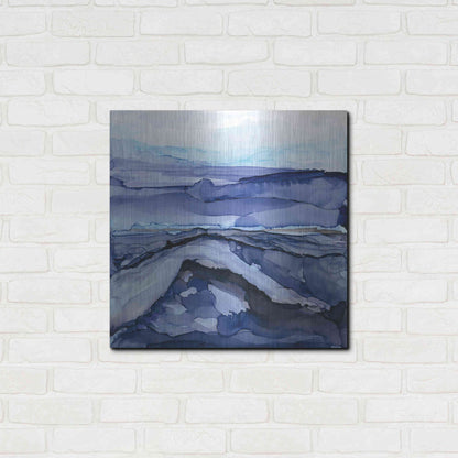 Luxe Metal Art 'Bluescape V' by Chris Paschke, Metal Wall Art,24x24