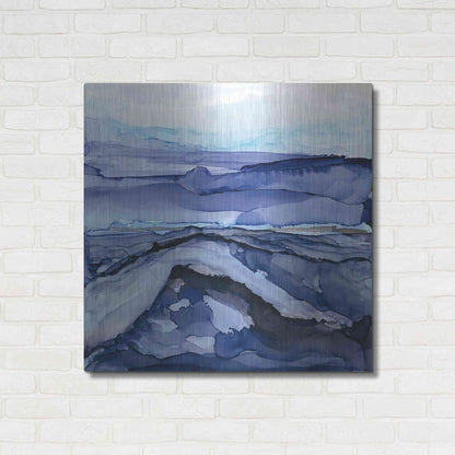 Luxe Metal Art 'Bluescape V' by Chris Paschke, Metal Wall Art,36x36