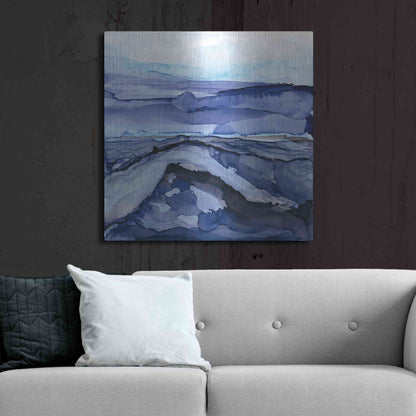 Luxe Metal Art 'Bluescape V' by Chris Paschke, Metal Wall Art,36x36