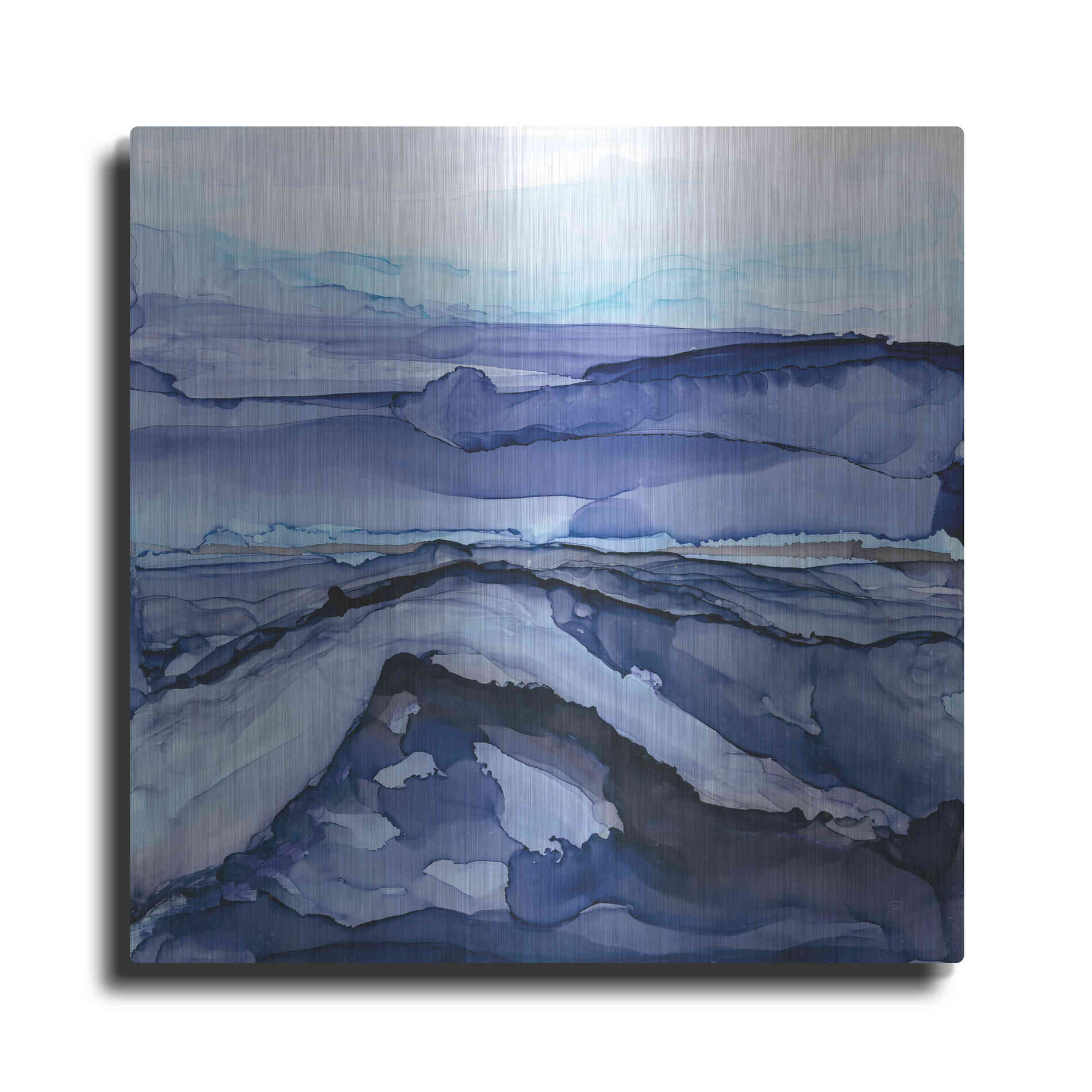 Luxe Metal Art 'Bluescape V' by Chris Paschke, Metal Wall Art