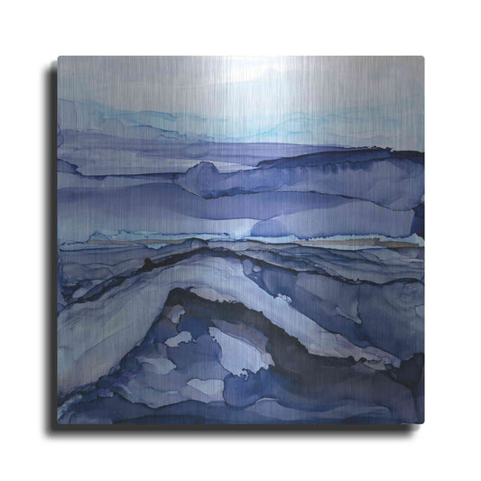 Luxe Metal Art 'Bluescape V' by Chris Paschke, Metal Wall Art