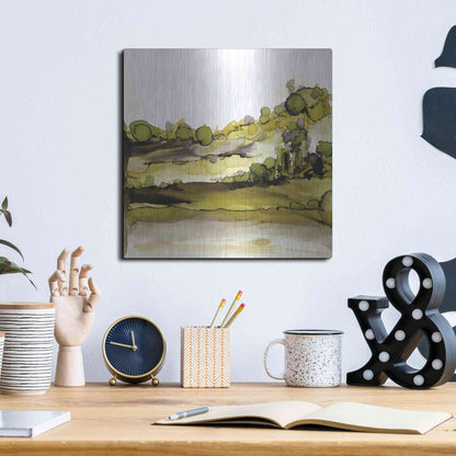 Luxe Metal Art 'Greenscape II' by Chris Paschke, Metal Wall Art,12x12