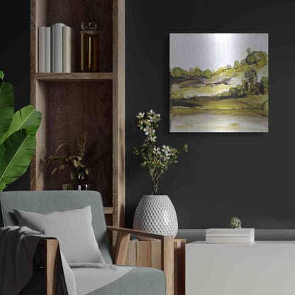 Luxe Metal Art 'Greenscape II' by Chris Paschke, Metal Wall Art,24x24