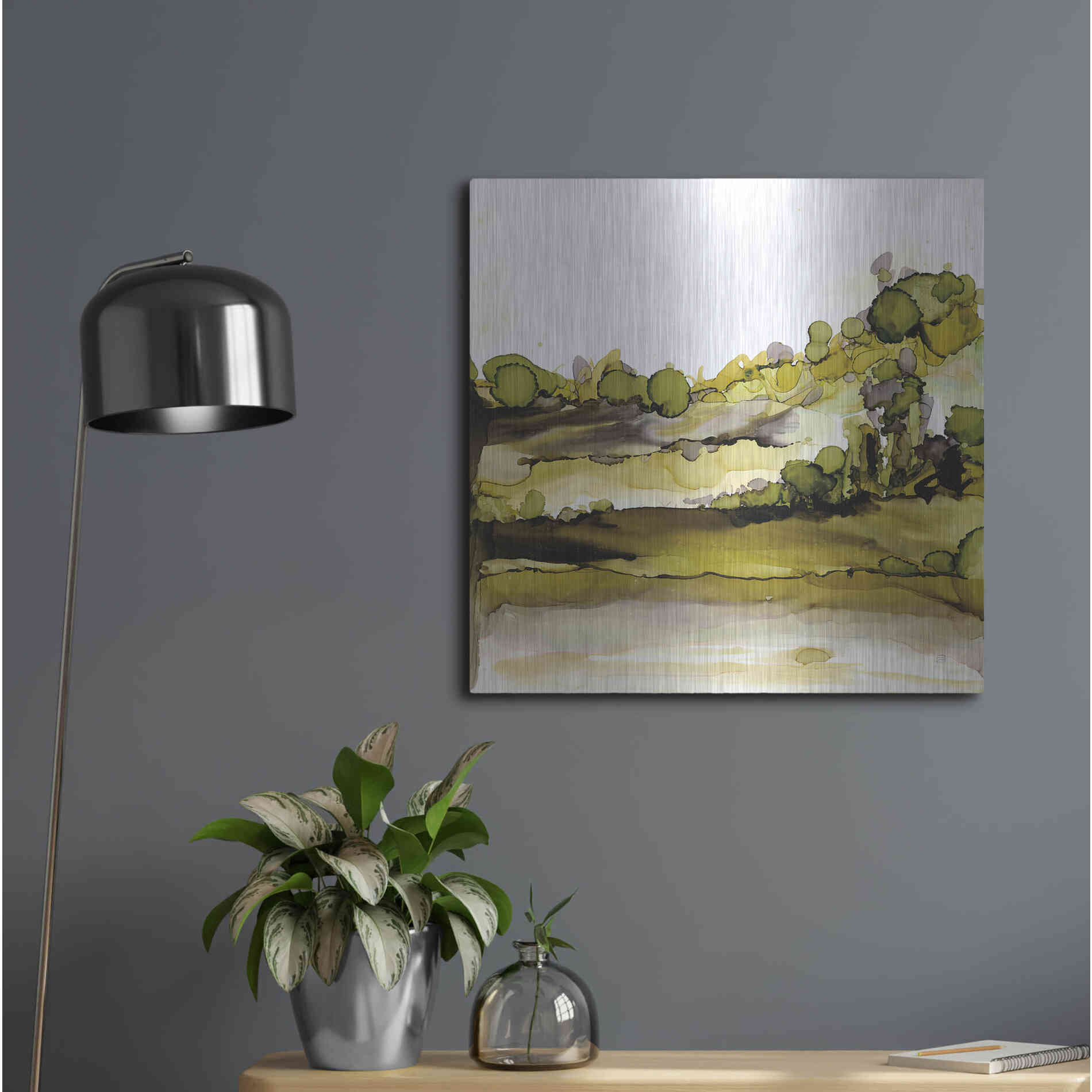 Luxe Metal Art 'Greenscape II' by Chris Paschke, Metal Wall Art,24x24