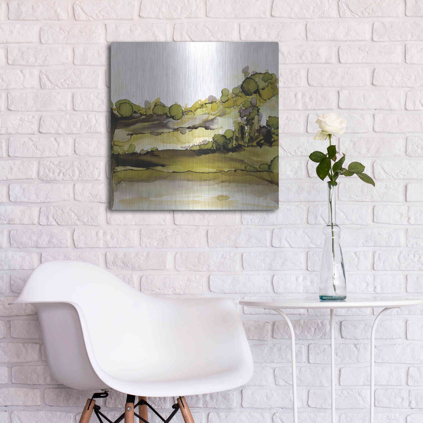 Luxe Metal Art 'Greenscape II' by Chris Paschke, Metal Wall Art,24x24