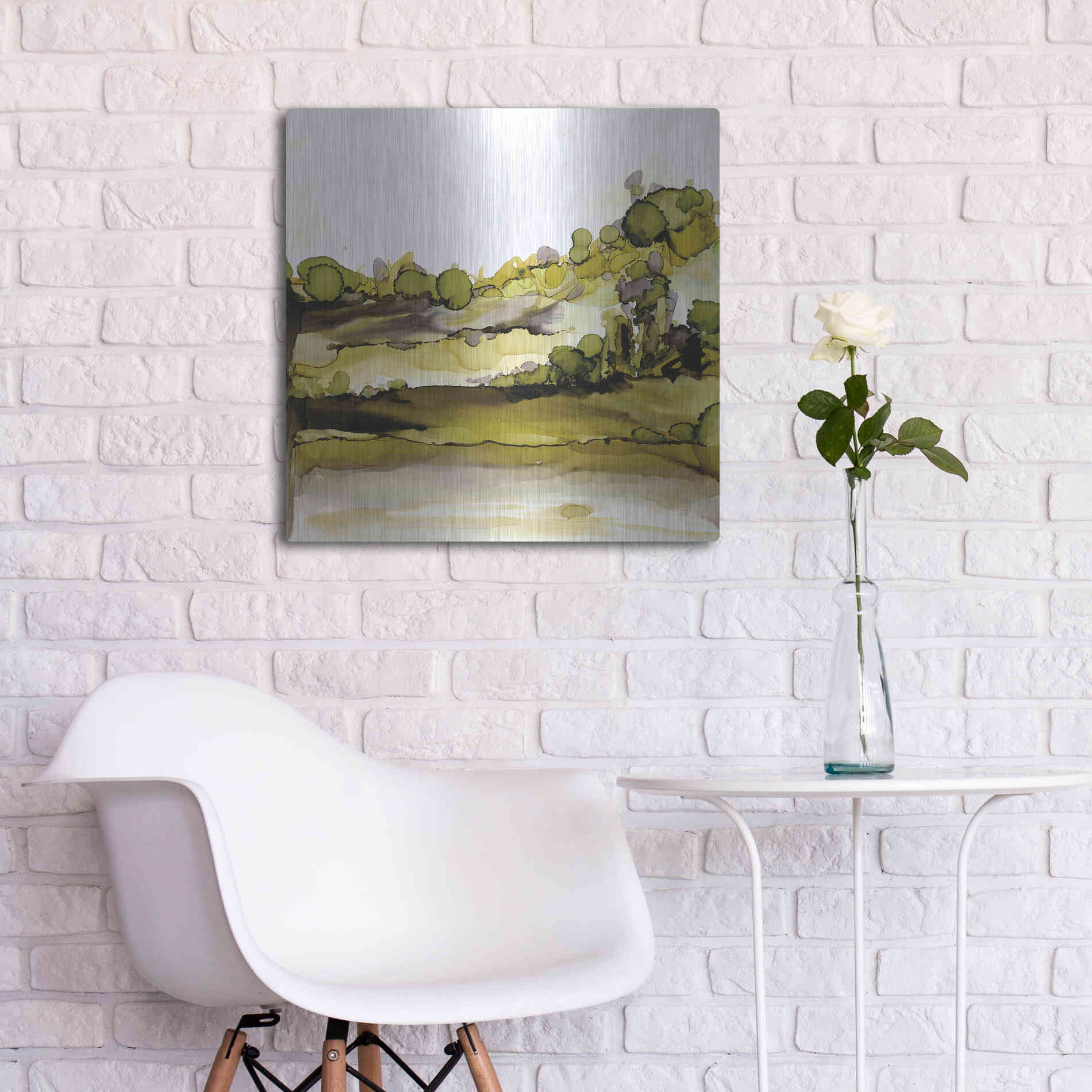 Luxe Metal Art 'Greenscape II' by Chris Paschke, Metal Wall Art,24x24