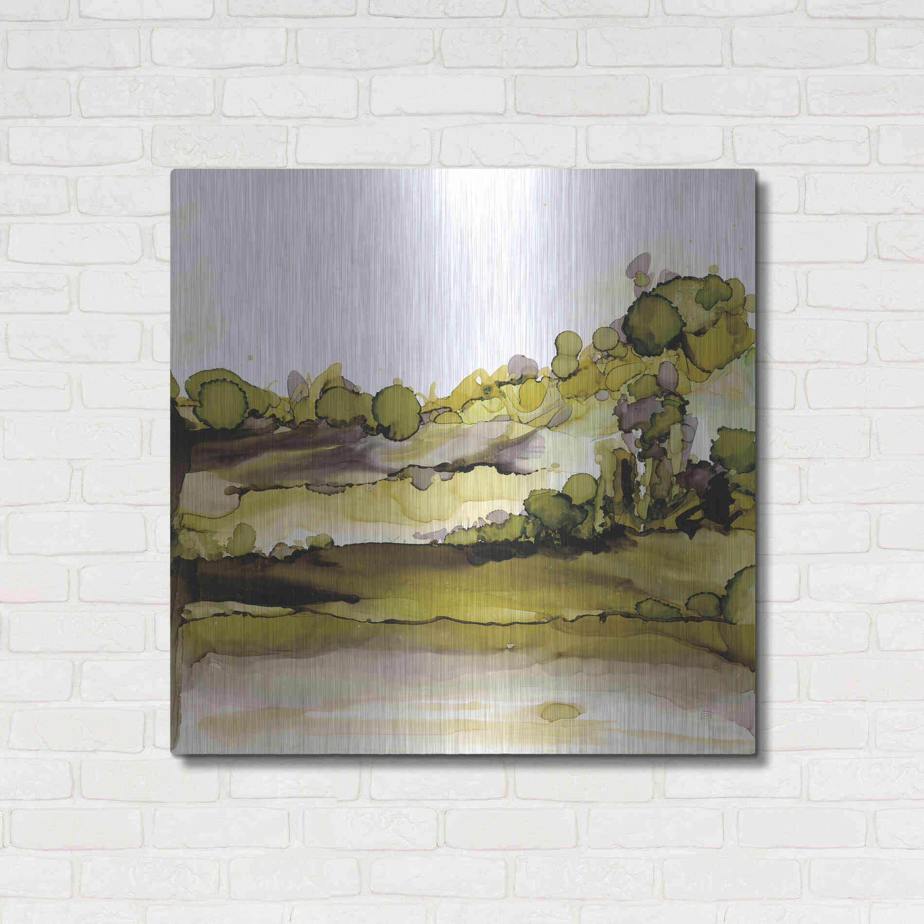 Luxe Metal Art 'Greenscape II' by Chris Paschke, Metal Wall Art,36x36