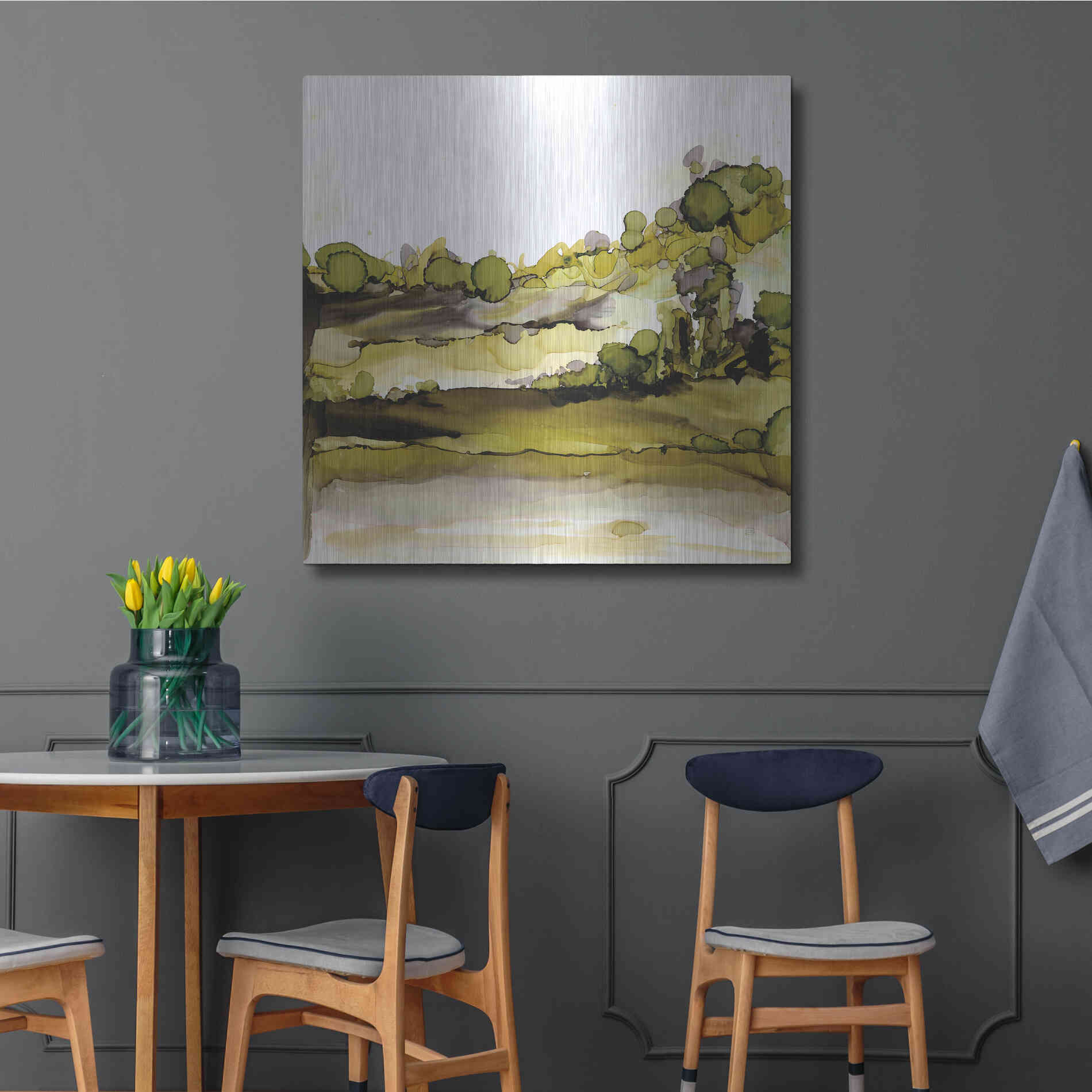 Luxe Metal Art 'Greenscape II' by Chris Paschke, Metal Wall Art,36x36