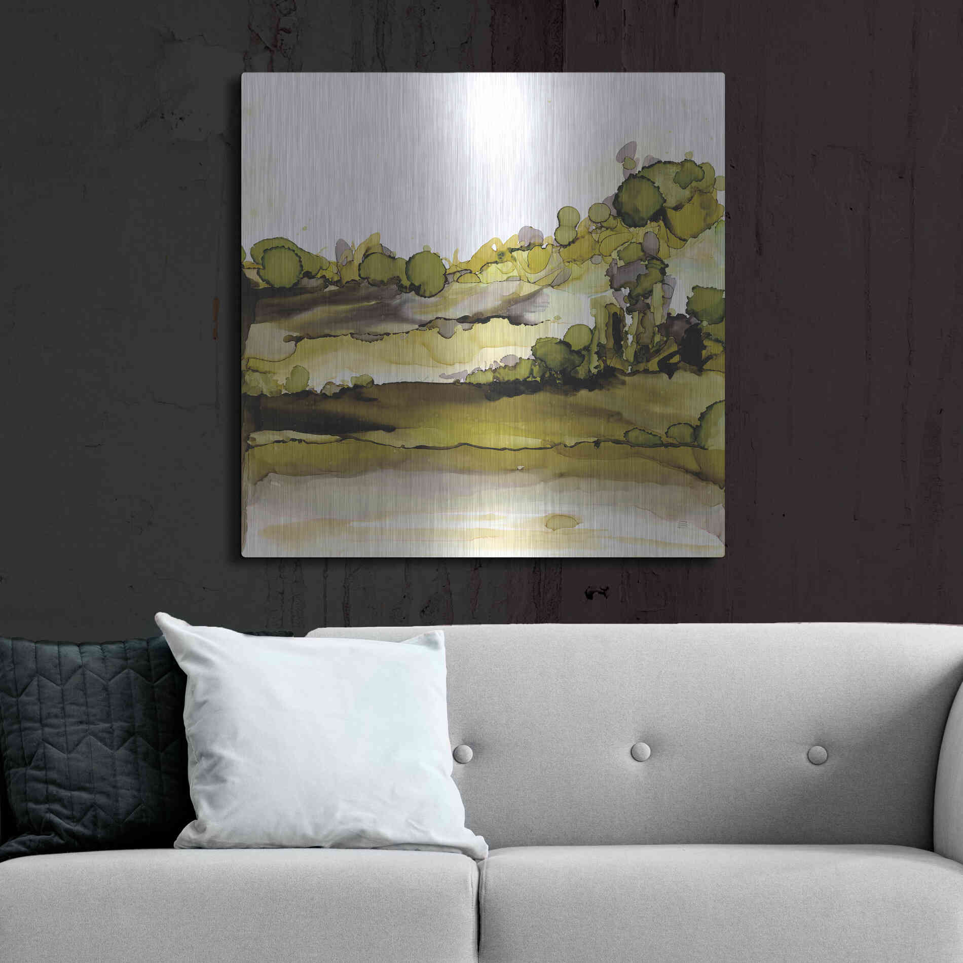 Luxe Metal Art 'Greenscape II' by Chris Paschke, Metal Wall Art,36x36