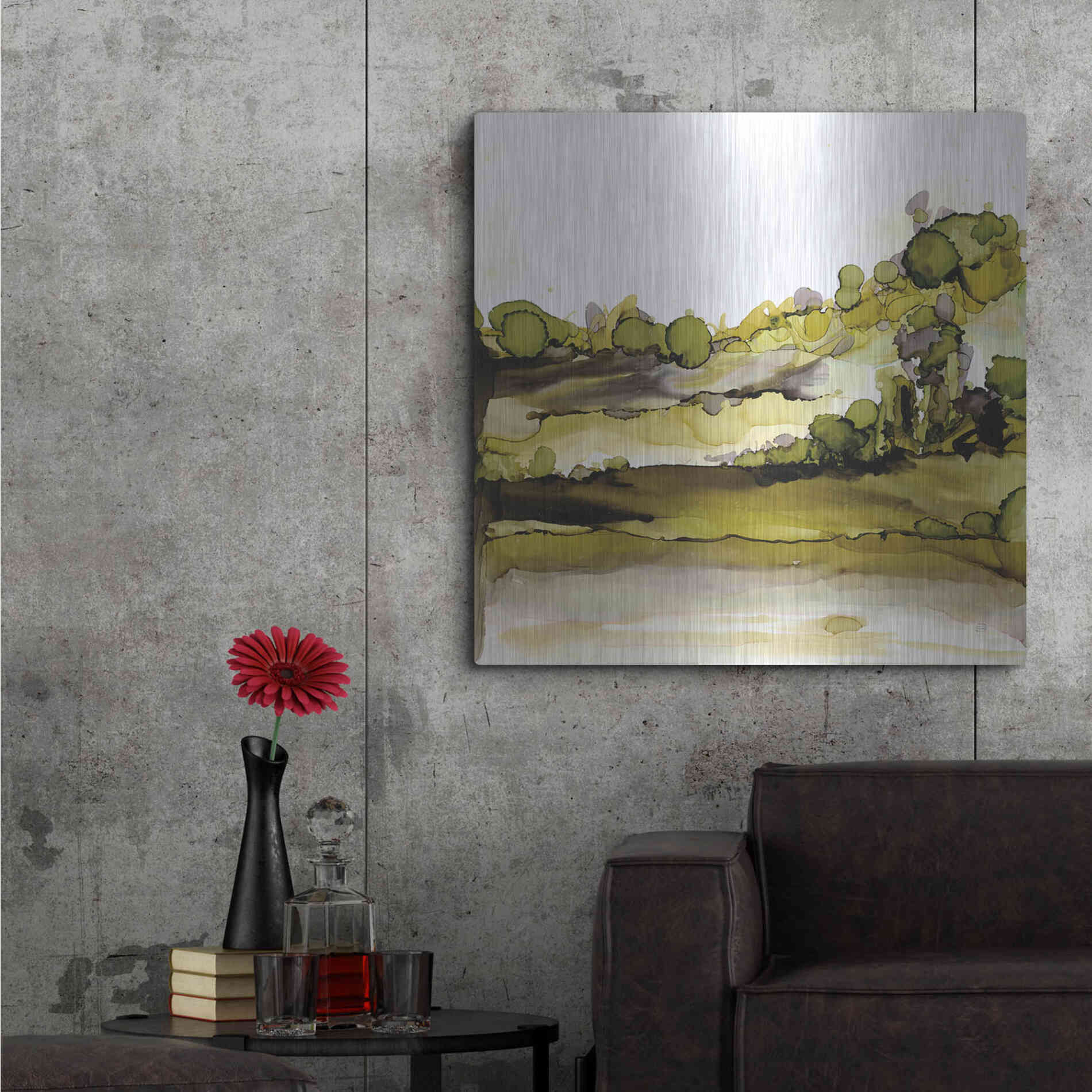 Luxe Metal Art 'Greenscape II' by Chris Paschke, Metal Wall Art,36x36