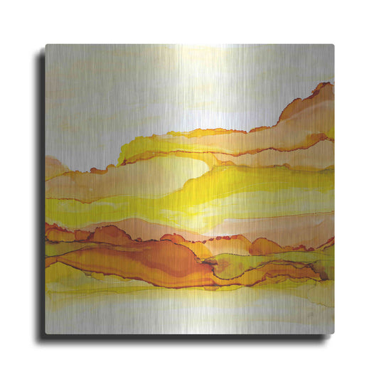 Luxe Metal Art 'Yellowscape I' by Chris Paschke, Metal Wall Art
