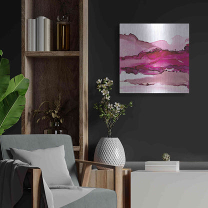 Luxe Metal Art 'Pinkscape I' by Chris Paschke, Metal Wall Art,24x24